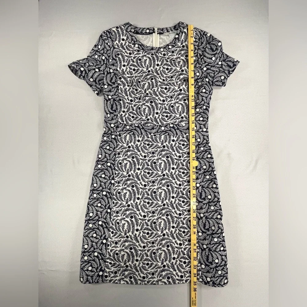 Boden Leaf Print Cap Sleeve Full Zip Fitted Bodice  Mini Dress - Picture 10 of 10